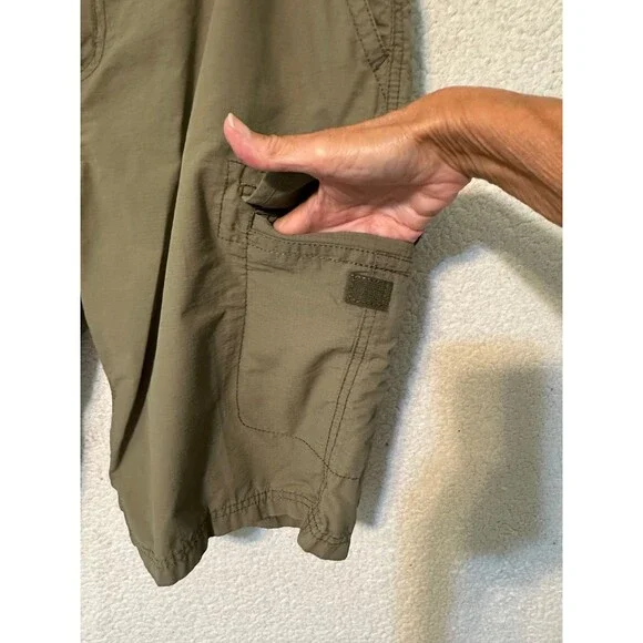 Hawke&Co Cargo Short Pants Mens 36 Solid Beige Mid Rise Zip Fly Pockets Casual - Picture 9 of 16